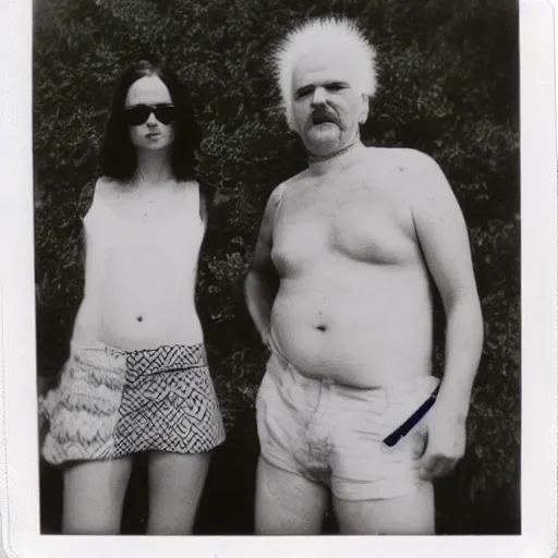 Image similar to found polaroid of weird trash humpers