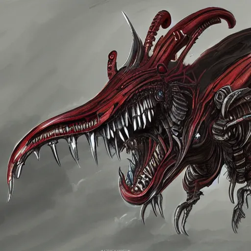 Image similar to Xenomorph-tyranid, warhammer 40k, concept art