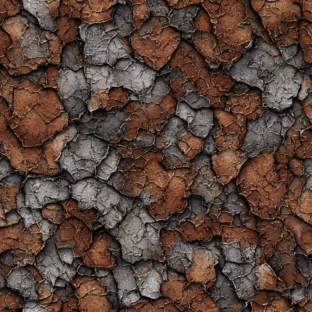 Image similar to seamless tileable texture of damaged rusted metal, realistic, very detailed, beautiful, intricate details, sharp focus, substance designer, substance render, substance painter, marmoset, unreal engine, octane render