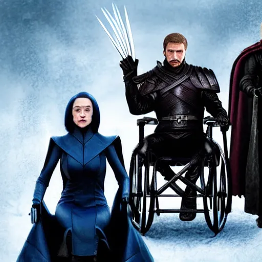 Image similar to if the X-Men were on Game of Thrones, digital art