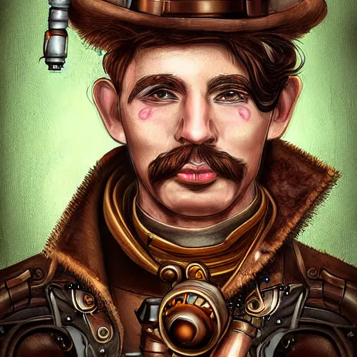 Image similar to an steampunk artificer portrait, digital art