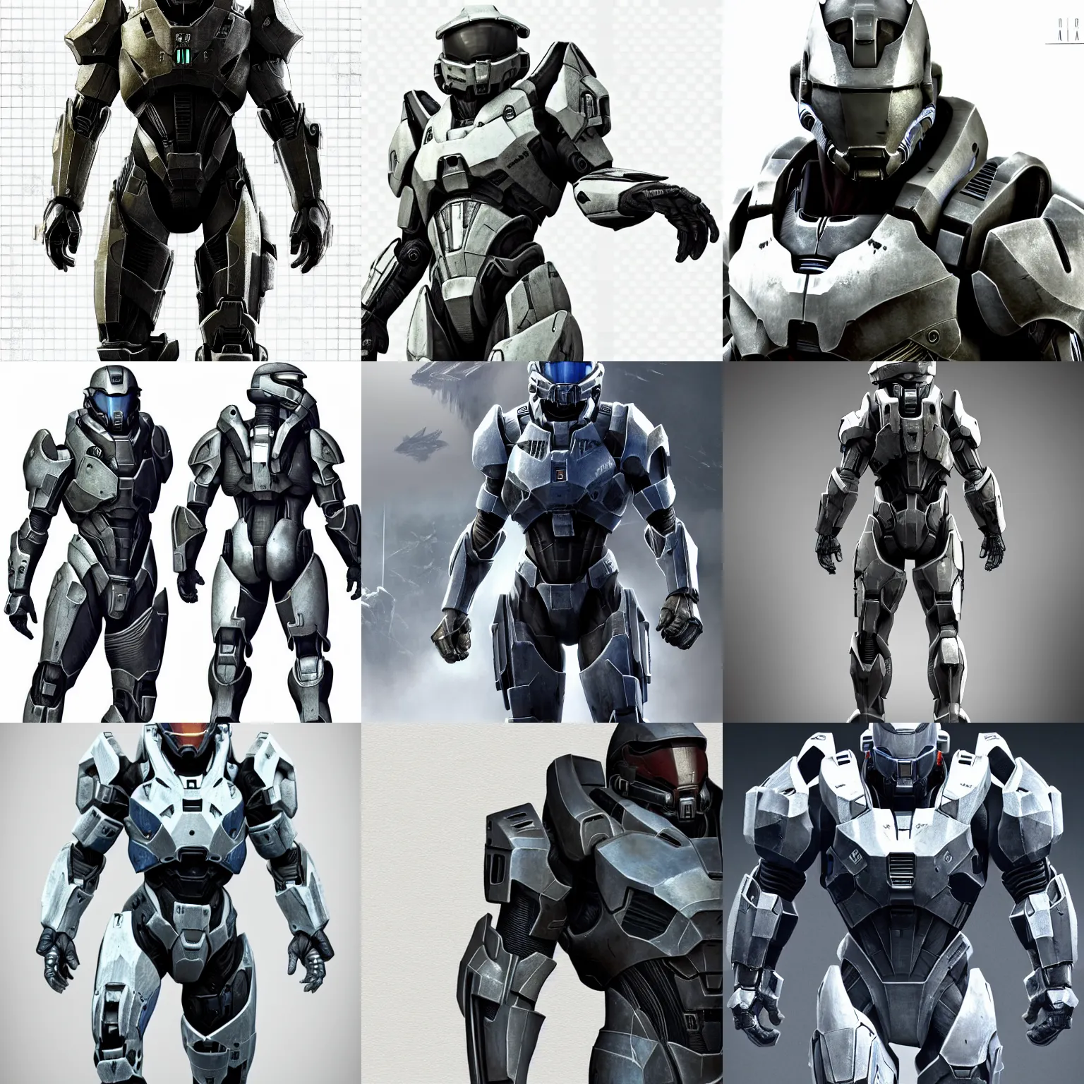 Prompt: ultra realistic, beautiful, concept art, layout, engineering, design, schematics, game assets, highly realistic, high detail, lifelike, sharp focus, form fitting power armor for men and women, mass effect, halo, destiny, deus ex, black and blue, intricate, elegant, artstation, on a stark white background