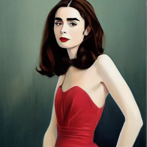 Image similar to of jack vettriano painting of lilly collins