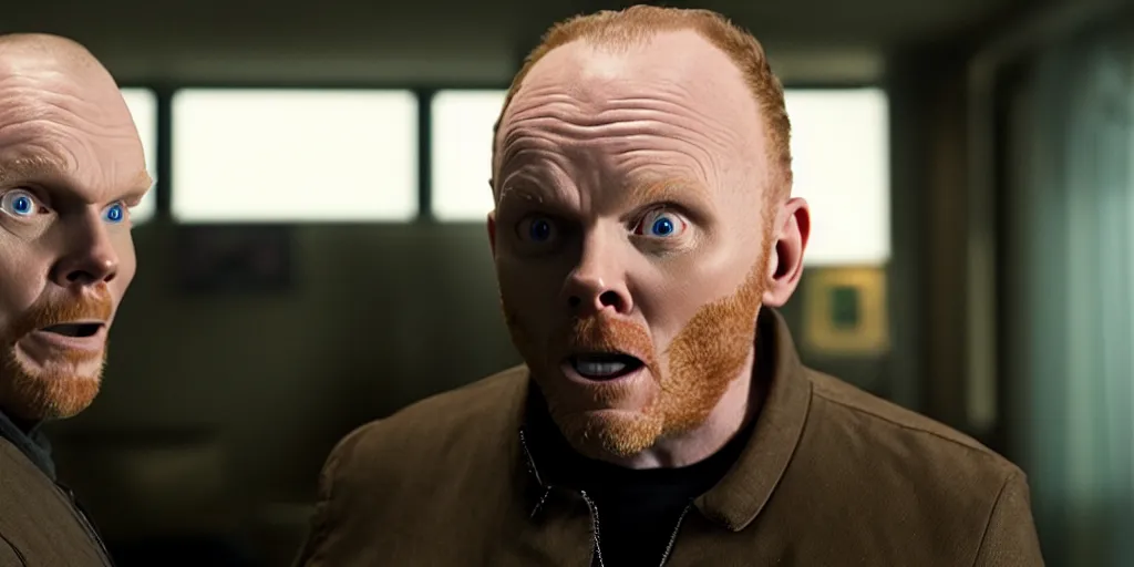 Prompt: a film still of Bill burr in Prey, high quality