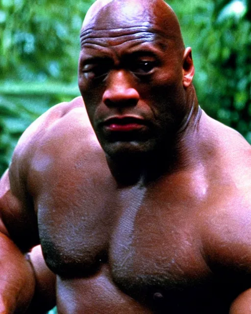 Image similar to film still close - up shot of dwayne johnson as john coffey from the movie the green mile. photographic, photography