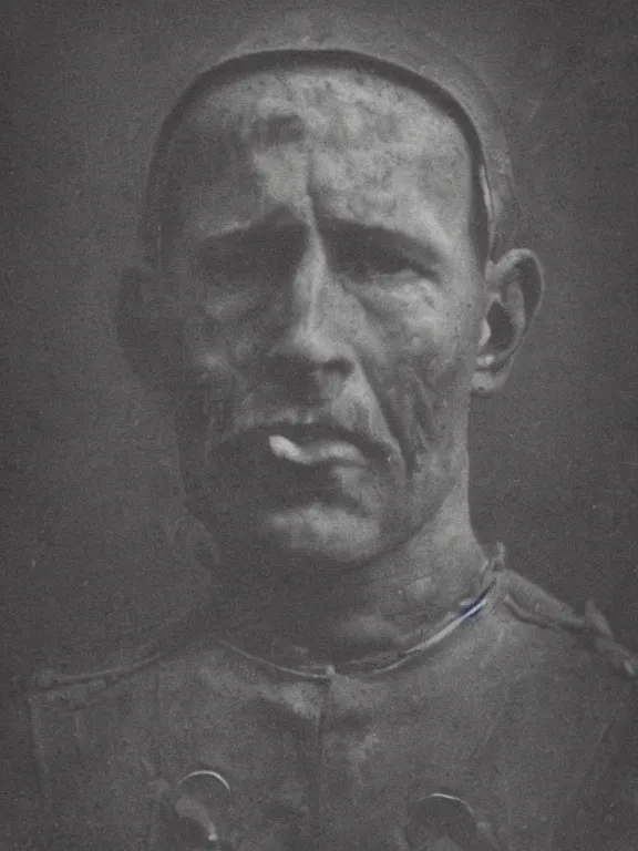 Prompt: portrait pitch black death god, ww1 photo, grainy, high detail, high resolution,