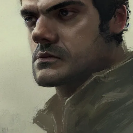 Prompt: portrait of a man by Greg Rutkowski, who looks like a mixture between Oscar Isaac, Henry Cavill and Pedro Pascal wearing military fatigues, scifi, highly detailed portrait, digital painting, artstation, concept art, smooth, sharp foccus ilustration, Artstation HQ.