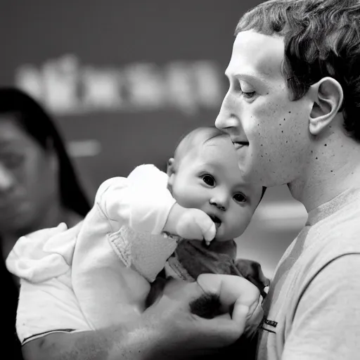 Image similar to a baby with the head of mark zuckerberg