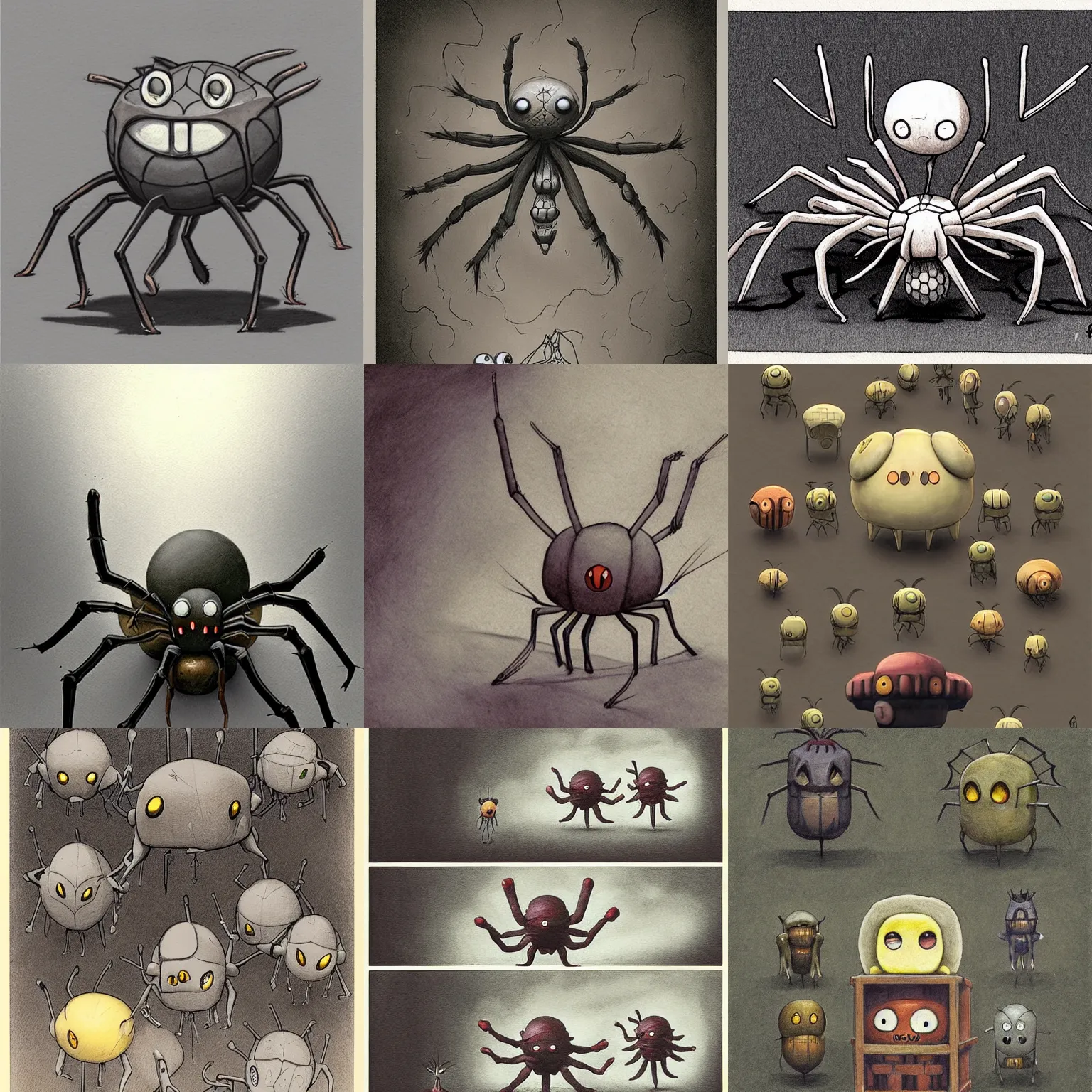 Prompt: spider type pokemon by shaun tan, style of john kenn mortensen