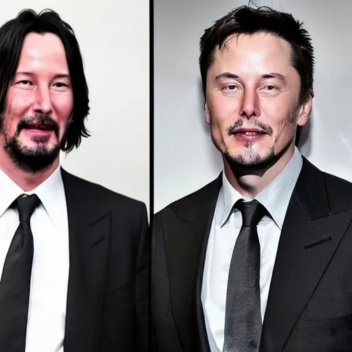 Image similar to Keanu reeves fights elon musk boxing