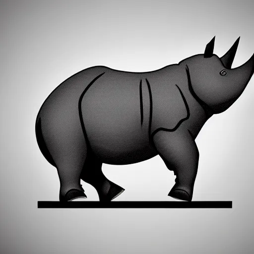 Image similar to A nice Cute rhinoceros with a simple rounded line in a meadow, style simpsons, sharp focus, illustration, ArtStation