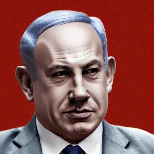 Prompt: a portrait of benjamin netanyahu melting