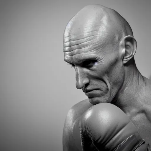 Prompt: portrait of nosferatu after boxing, brews blood, sweating, boxing gloves, 5 0 mm lens, realistic photography