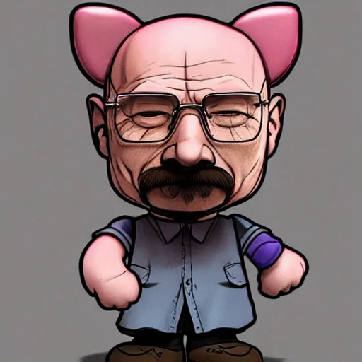 Prompt: Walter White as a Hello Kitty, by Stanley Artgerm Lau, WLOP, Rossdraws, James Jean, Andrei Riabovitchev, Marc Simonetti, Yoshitaka Amano, ArtStation, CGSociety,