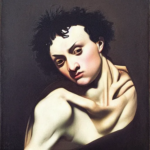 Prompt: Syd Vicious by Caravaggio, masterpiece