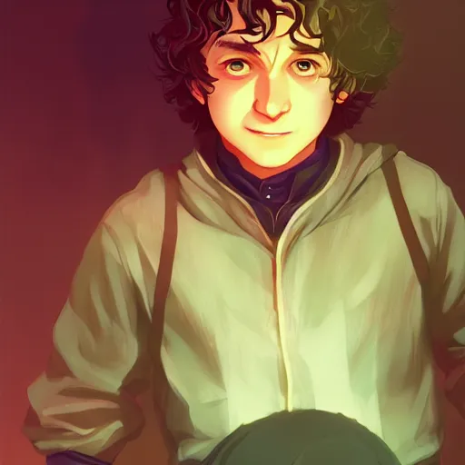 Prompt: Peter Jackson as Frodo Baggins, ambient lighting, 4k, anime key visual, lois van baarle, ilya kuvshinov, rossdraws, artstation