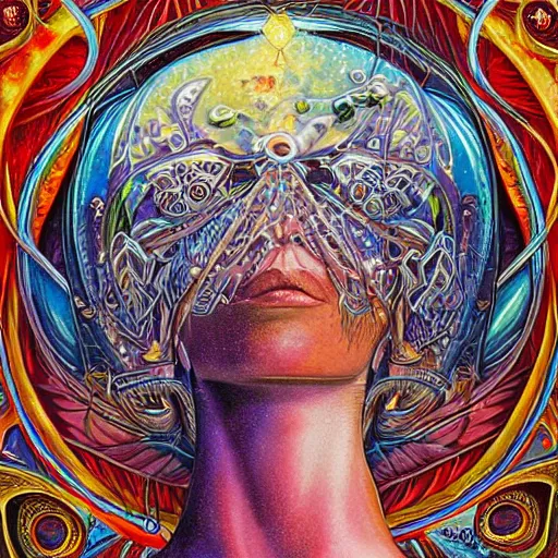 Image similar to art by john stephens and alex gray