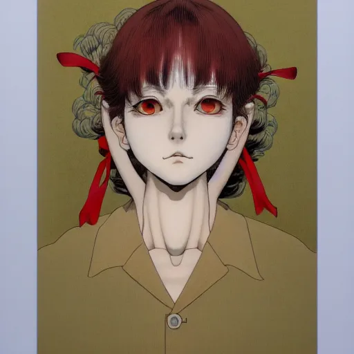 Image similar to prompt: Portrait painted in Miyazaki color style drawn by Katsuhiro Otomo and Takato Yamamoto, inspired by Fables, china doll face, smooth face feature, intricate oil painting, high detail, sharp high detail, manga and anime 2000