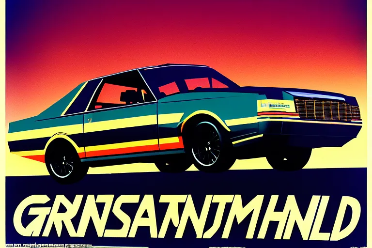 Image similar to stylized poster of a single gnx grand national, ektachrome photograph, volumetric lighting, f 8 aperture, cinematic eastman 5 3 8 4 film