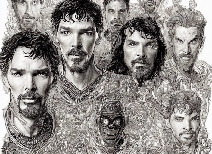 Image similar to a highly detailed intricate portrait of stephen strange, james gurney, james jean