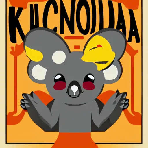 Image similar to Propaganda poster of koala, sticker, highly detailed, colorful, illustration, smooth and clean vector curves, no jagged lines, vector art, smooth