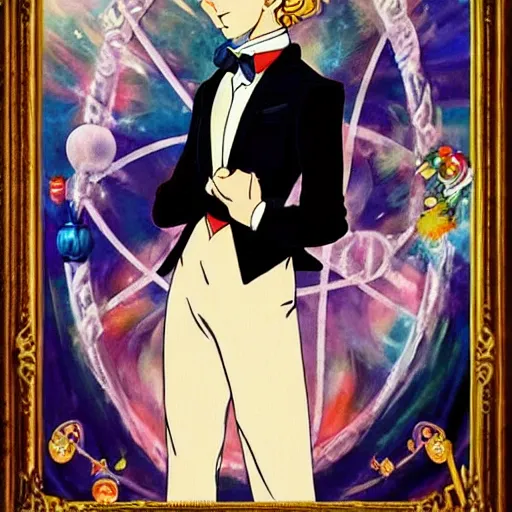 Prompt: sailor moon tuxedo mask renaissance painting