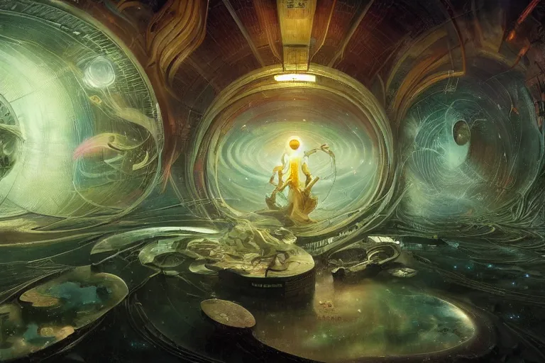 Image similar to Esao Andrews, scifi nightscape, planets, hyperrealistic surrealism, award winning masterpiece with incredible details, epic stunning, physically accurate, moody dynamic lighting, very very intricate, very very elegant, highly detailed, infinity concentric pool, a surreal vaporwave liminal space, highly detailed, trending on ArtStation, artgerm and greg rutkowski and alphonse mucha, daily deviation, IAMAG, broken giant vaporwave marble head statue ruins, calming, meditative