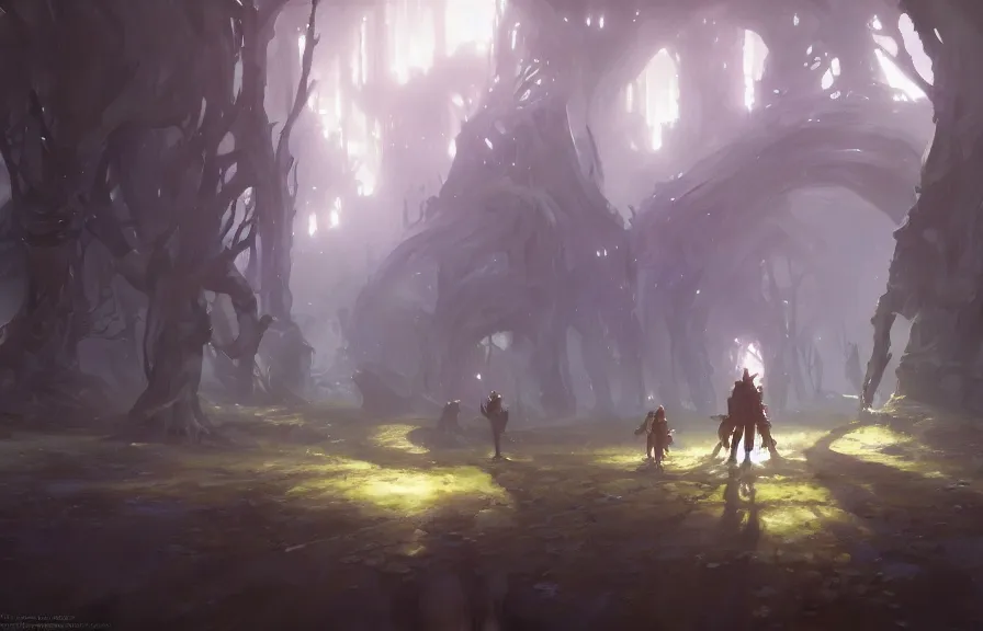 Image similar to greg manchess concept art of a the cyber elderwood dimension, key visual, ambient lighting, highly detailed, digital painting, artstation, concept art, sharp focus, by makoto shinkai and akihiko yoshida and hidari and wlop and greg rutkowski