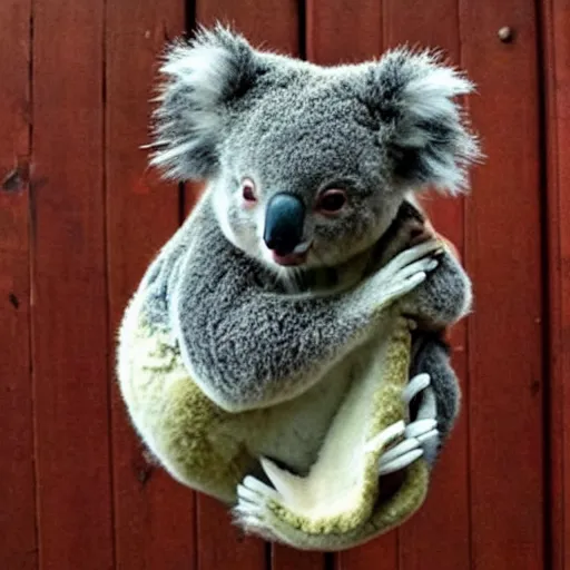 Image similar to koala super saiyan