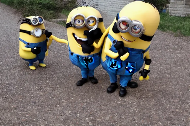 Prompt: minion captured by minion terrorists