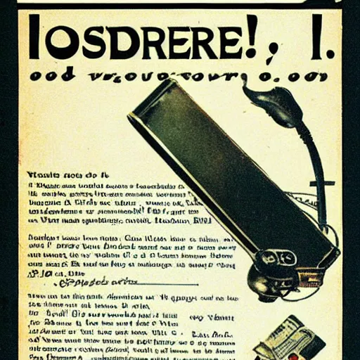 Image similar to vintage advertisement for iPod, 1920s, newspaper