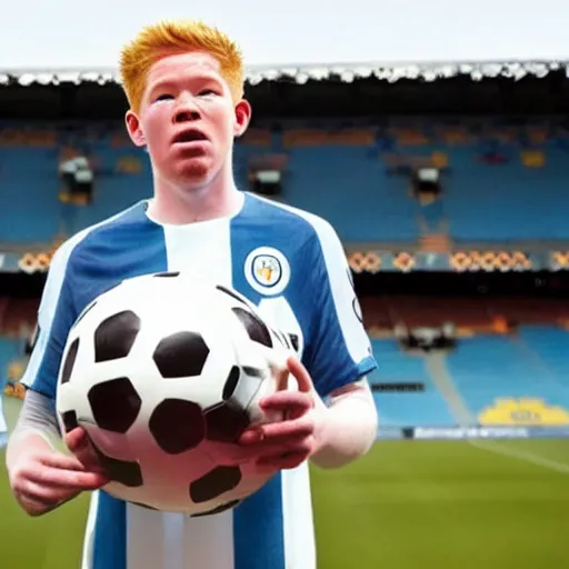 Image similar to promotional photo of kevin de bruyne in the new mister bean movie,