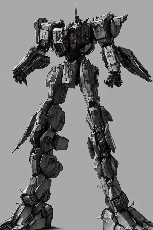 Prompt: full body armored core mecha by fujioka kenki, armored core style mecha, hyper realistic, hyper detailed, 8 k, octane render, unreal engine, ray tracing