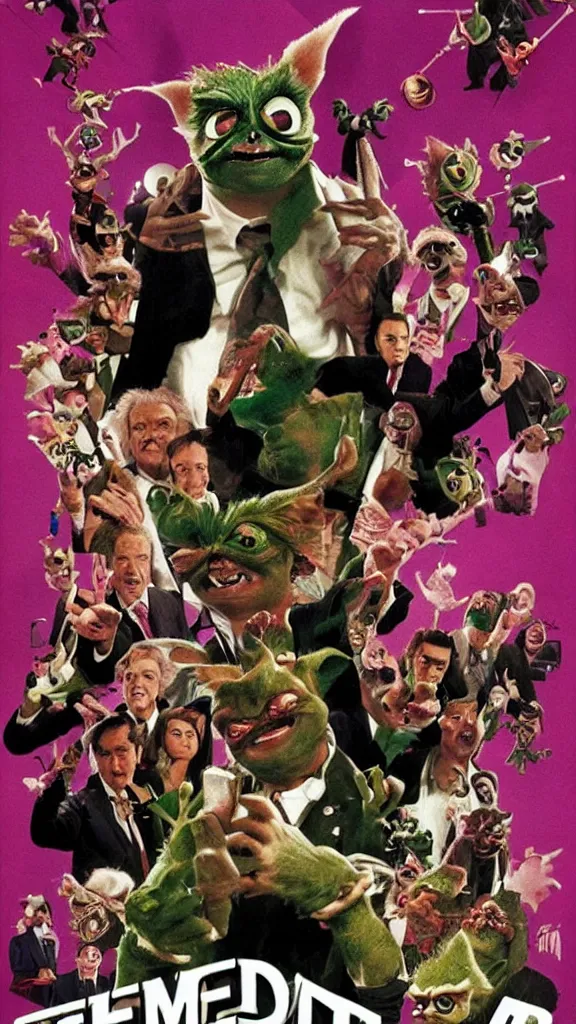 Prompt: movie poster for banned media titled \'Gremlins 3 New World Order\', directed by Joe Dante, Nathan Fielder, Groucho Marx and REDACTED | text reads \'Gremlins 3 New World Order\' | Gremlins 3 movie poster