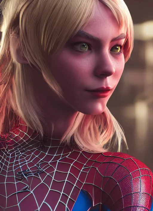 Prompt: Gwen Stacy, Spiderman Multiverse, glossy intricate design, digital art, smooth vibrancy, high detail texture, lighting, 8k, unreal engine 5 rendered, marmoset toolbag rendered, octane rendered, trending in ArtStation, Art Style by Popularity_Choi and Ian Sprigger