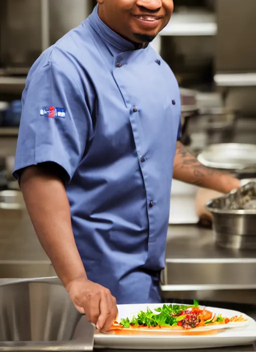 Image similar to portrait photo still of real life school chef jerome mcelroy, 8 k, 8 5 mm, f. 1 4