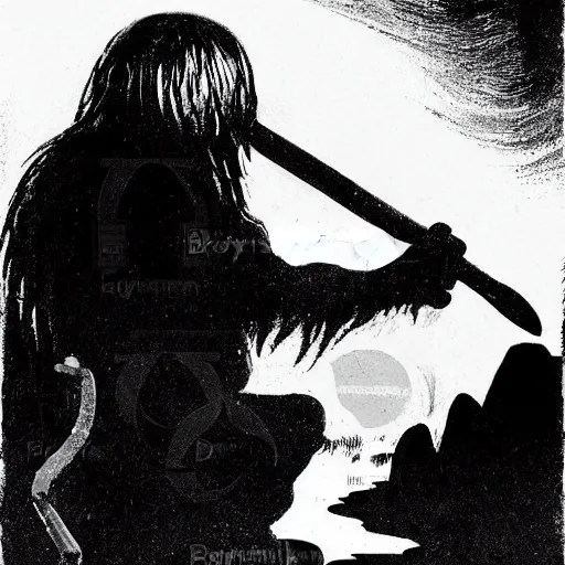 Image similar to norwegian troll blacksmith with sledgehammer profile portrait half body monochrome portrait hammer cover illustration dramatic kvlt by peder balke by guido crepax by norman bluhm mystic high contrast monochromatic noir