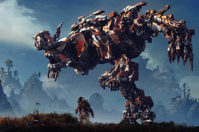 Image similar to glinthawk machine mecha animal beast robot of horizon forbidden west horizon zero dawn bioluminiscence global illumination ray tracing hdr fanart arstation by sung choi and eric pfeiffer and gabriel garza and casper konefal