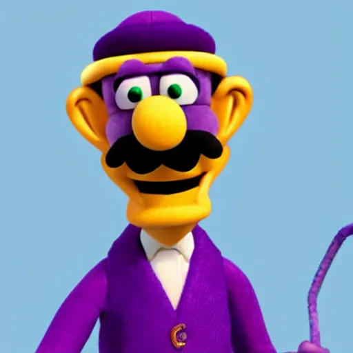 Prompt: Waluigi reimagined as a Muppet, photorealistic