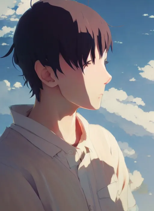 Prompt: portrait of al frankin, cloudy sky background lush landscape illustration concept art anime key visual trending pixiv fanbox by wlop and greg rutkowski and makoto shinkai and studio ghibli