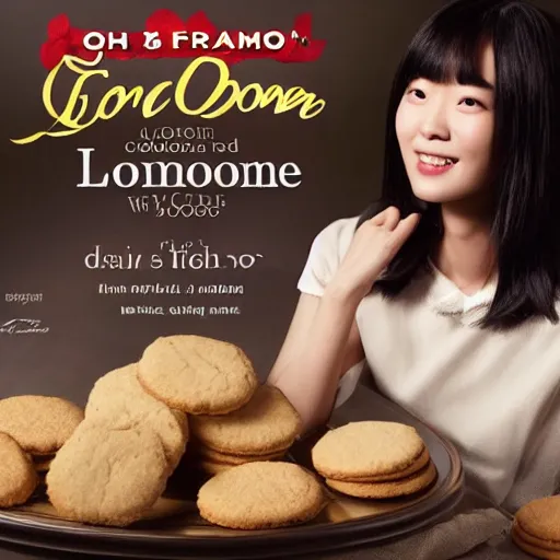 Prompt: doona bae in a commercial film for lorna doone cookies, promotional image, high quality, studio lighting,