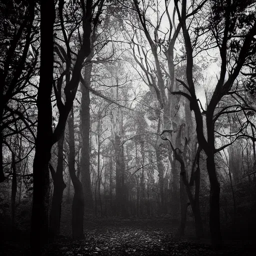 Prompt: book in spooky woods, horror, scary, dramatic lighting, shadows, monster, slasher movie