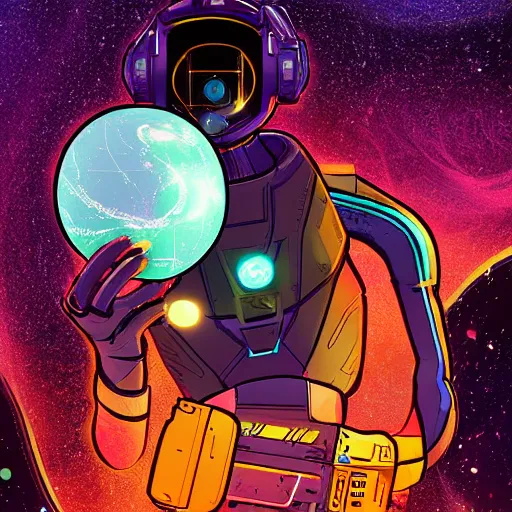 Image similar to vector art of galaxys with nebula epic lighting painting stylized digital illustration video game icon global illumination ray tracing in borderlands by victo ngai, andreas rocha, john harris and feng zhu and loish and laurie greasley