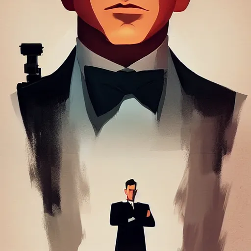 Image similar to face icon stylized minimalist agent 0 0 7, loftis, cory behance hd by jesper ejsing, by rhads, makoto shinkai and lois van baarle, ilya kuvshinov, rossdraws global illumination