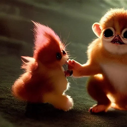Prompt: screaming gizmo mogwai having a tantrum, intricate detail, beautiful aesthetic, photorealistic, award winning professional cinematic composition, volumetric lighting, 8 k