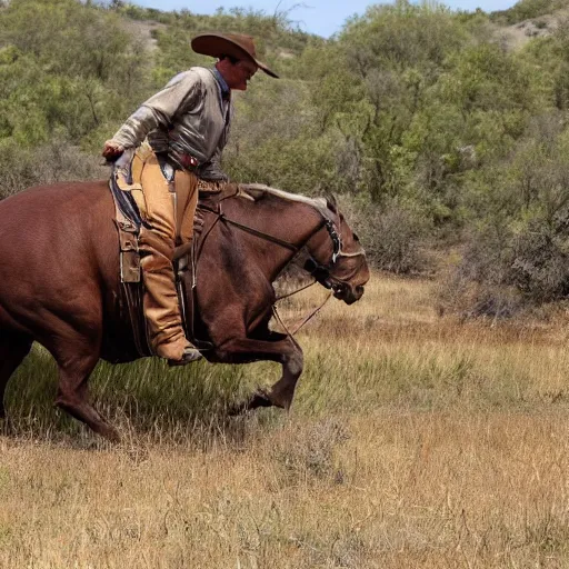 Prompt: A cowboy riding a tardigrade