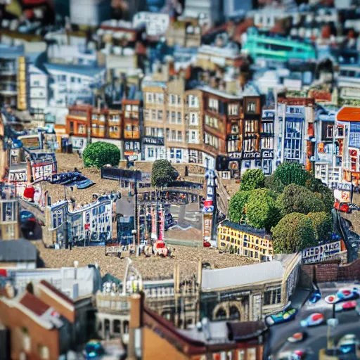 Image similar to a diorama of brighton, uk. tilt shift photography