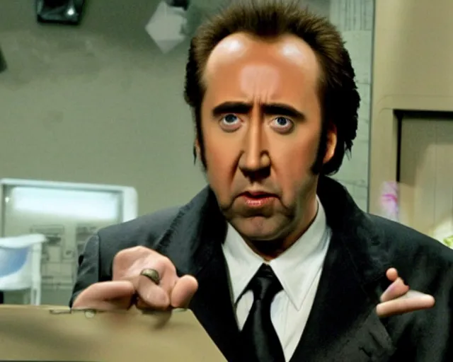 Image similar to nicolas cage in the it crowd ( 2 0 0 6 ), channel 4, episode still, 4 8 0 p