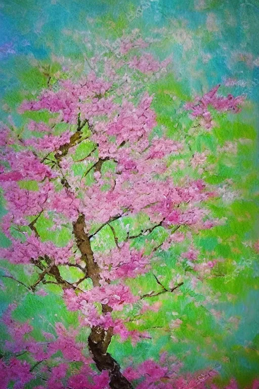 Image similar to Hanami flowers in impressionism style