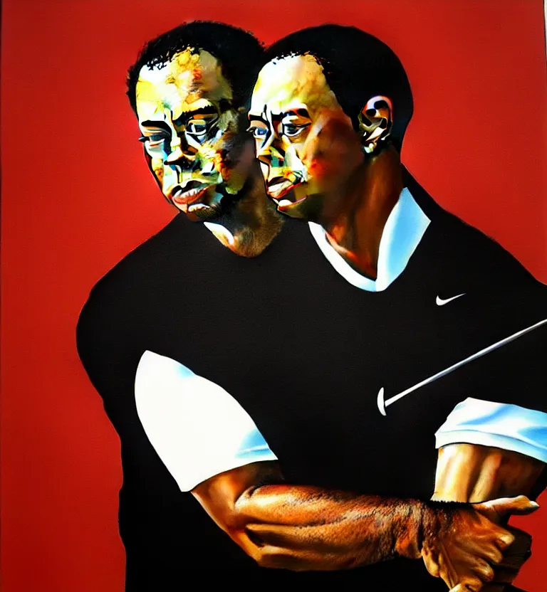 Image similar to tiger woods portrait by caravaggio.